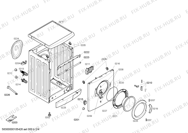 Взрыв-схема стиральной машины Bosch WFO1262PL Maxx WFO1262 - Схема узла 02