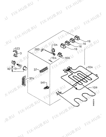 Взрыв-схема плиты (духовки) Zanussi HN212B - Схема узла Electrical equipment