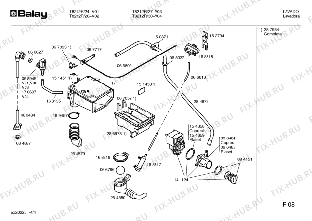 Схема №4 T8212R с изображением Панель для стиралки Bosch 00209767