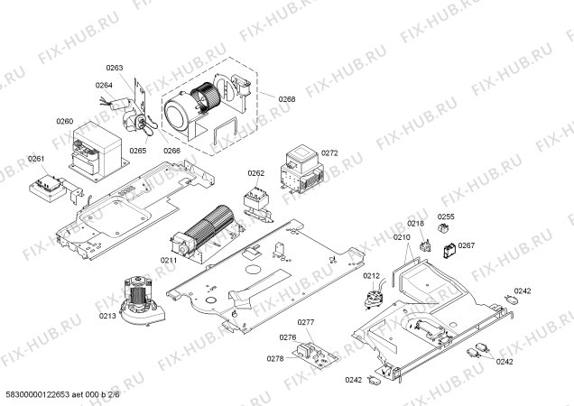 Взрыв-схема плиты (духовки) Bosch HBN870761 - Схема узла 02