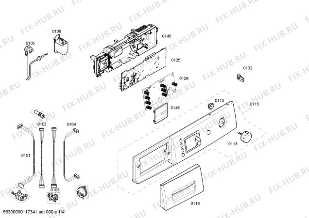 Схема №1 WAE32420FF с изображением Ручка для стиралки Bosch 00640344