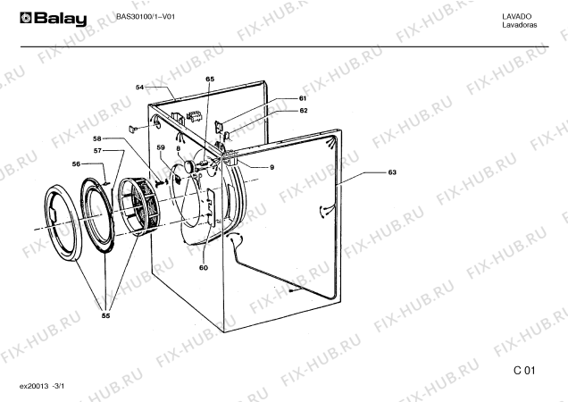 Схема №3 BAS30100 BAS3010 с изображением Кольцо для сушильной машины Bosch 00039598