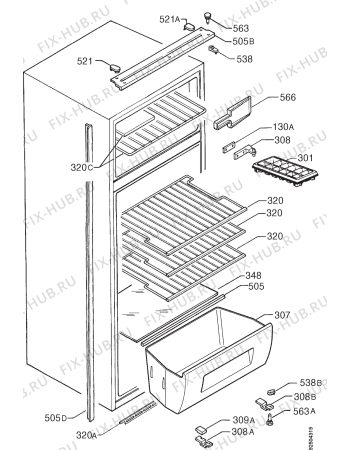 Взрыв-схема холодильника Rex FI220/2TR - Схема узла Housing 001