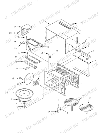 Взрыв-схема микроволновой печи Electrolux EME2663BL - Схема узла Housing 001