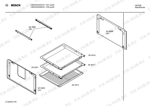 Взрыв-схема плиты (духовки) Bosch HSN352ADK - Схема узла 06