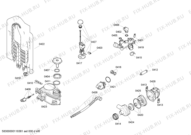 Схема №4 SE5BY64 с изображением Переключатель для посудомоечной машины Bosch 00426012