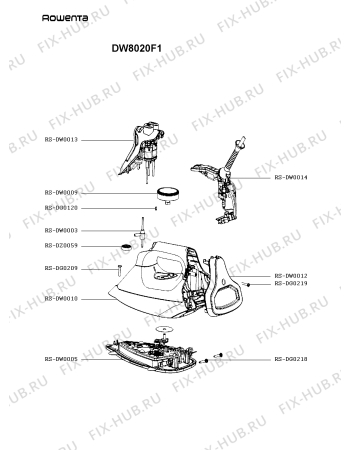 Схема №1 DW8011D5 с изображением Кнопка для утюга (парогенератора) Rowenta RS-DW0143