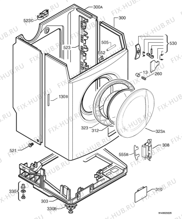 Взрыв-схема стиральной машины Zanussi Electrolux ZWF1231W - Схема узла Housing 001