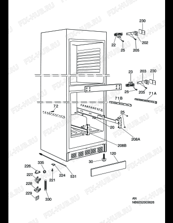 Взрыв-схема холодильника Electrolux ERFX36700W - Схема узла C10 Cabinet