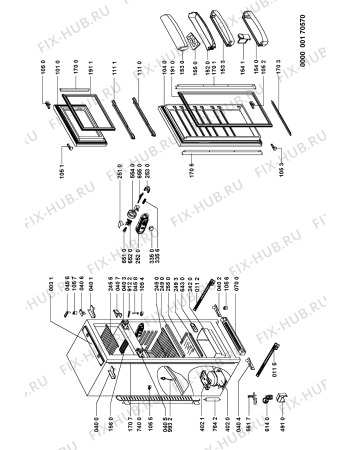 Схема №1 ART 399/A с изображением Держатель двери для холодильной камеры Whirlpool 481241719165