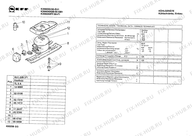 Взрыв-схема холодильника Neff K3560X0GB - Схема узла 03