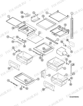Схема №9 GC2227DEDW с изображением Тумблер для холодильника Whirlpool 482000094049