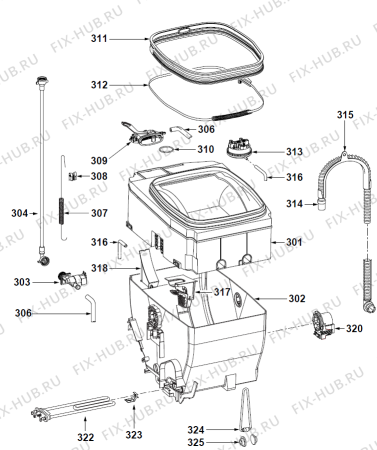 Схема №1 WT63130DE (310768, MAEN01052112121) с изображением Крышка для стиральной машины Gorenje 327017