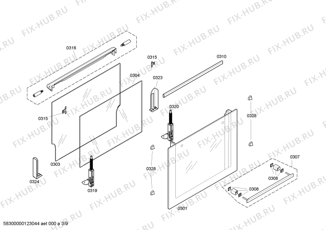 Взрыв-схема плиты (духовки) Bosch HBN56M561B - Схема узла 04