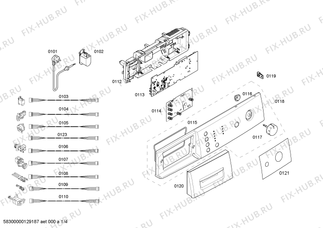 Схема №3 WAE20161OE с изображением Панель управления для стиралки Bosch 00609030