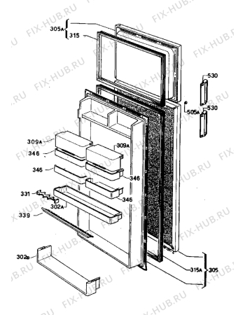 Взрыв-схема холодильника Zanussi Z620/5D - Схема узла Refrigerator door