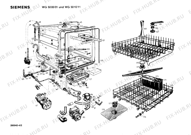 Взрыв-схема посудомоечной машины Siemens WG5010 LADYMAT 50 - Схема узла 02