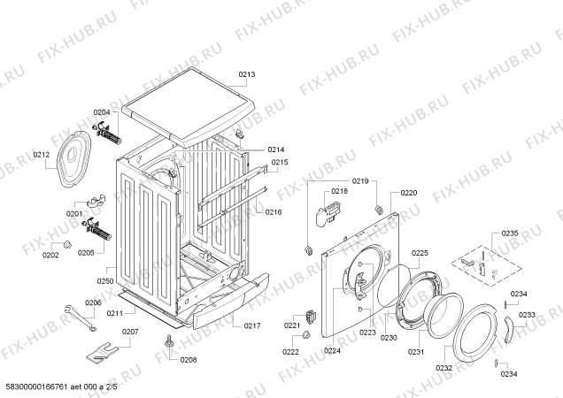 Взрыв-схема стиральной машины Bosch WAE24172FF Maxx 7 VarioPerfect - Схема узла 02