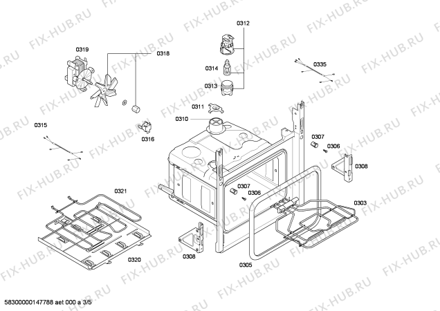 Схема №2 HBA20B450E с изображением Ручка управления духовкой для плиты (духовки) Bosch 00612577