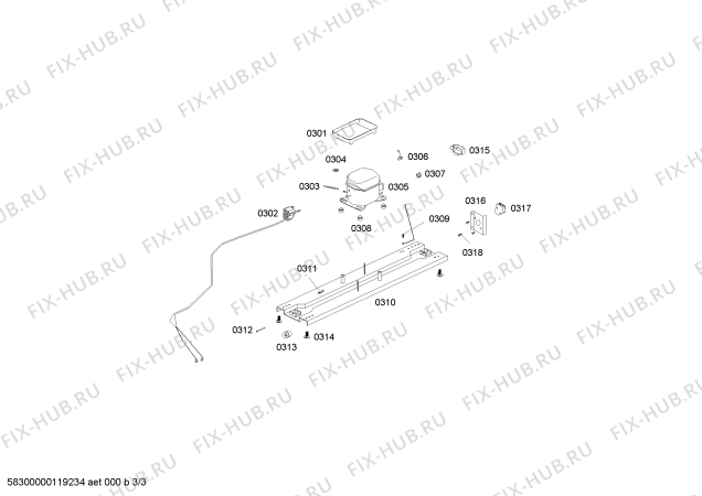 Схема №3 RN23B7C19B GENERAL PLUS с изображением Столешница для холодильной камеры Bosch 00444379