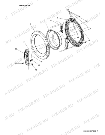 Взрыв-схема стиральной машины Whirlpool AWG 5101/B - Схема узла