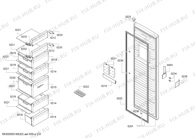 Схема №1 CE754EW31 Constructa с изображением Панель для холодильной камеры Bosch 11009582