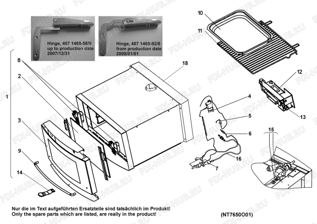 Взрыв-схема холодильника Dometic RMT7850L - Схема узла Upper oven