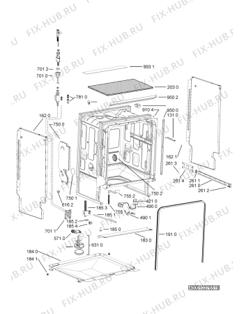 Схема №2 ADPU 6331 WH с изображением Обшивка для посудомоечной машины Whirlpool 481010648385