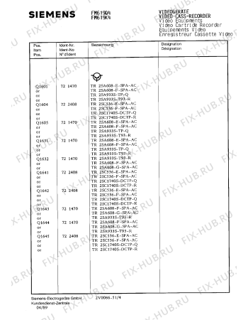 Схема №27 FM619K4 с изображением Блок питания для видеоэлектроники Siemens 00755804