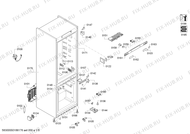 Схема №4 KG57NAW25N с изображением Выдвижной ящик для холодильной камеры Siemens 00688583
