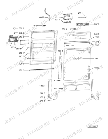 Схема №3 ADG 7440 FD с изображением Микромодуль для посудомойки Whirlpool 481010411833