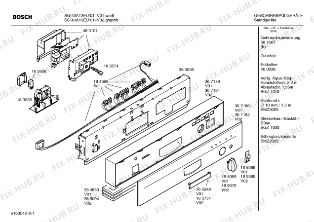 Схема №2 SGI43A16EU с изображением Ручка выбора программ для посудомойки Bosch 00189370