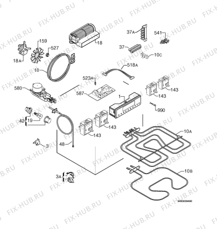 Взрыв-схема плиты (духовки) Privileg 684232_60917 - Схема узла Electrical equipment 268