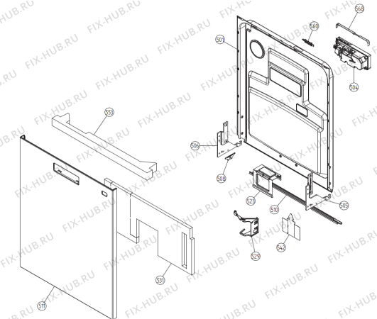 Взрыв-схема посудомоечной машины Asko DWC5906W (478063, DW16.C) - Схема узла 05