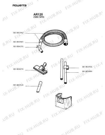 Взрыв-схема пылесоса Rowenta AR120 - Схема узла AR120B1_.__2