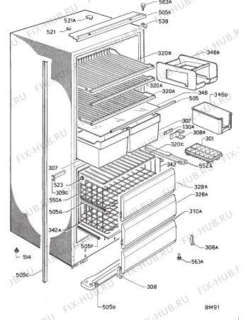 Взрыв-схема холодильника Zanussi ZI220/75FF - Схема узла Housing 001