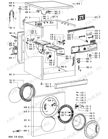 Схема №2 AWO 6122 с изображением Модуль (плата) для стиральной машины Whirlpool 481221470038