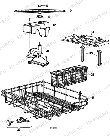Взрыв-схема посудомоечной машины Husqvarna Electrolux QD90I - Схема узла W20 Baskets