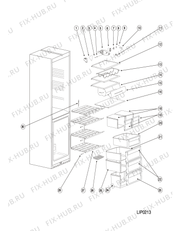 Взрыв-схема холодильника Hotpoint-Ariston RMBA2200LX (F048633) - Схема узла