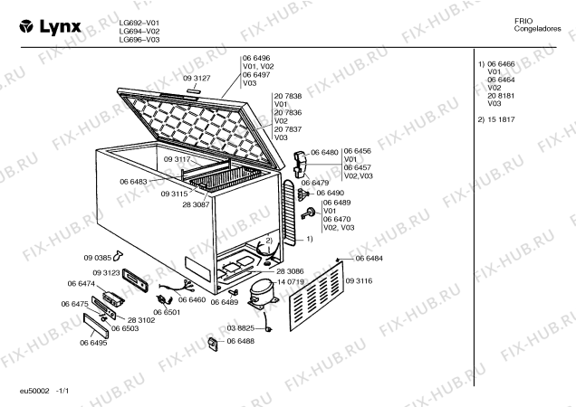 Схема №1 LG696 с изображением Конденсатор для холодильника Bosch 00208181