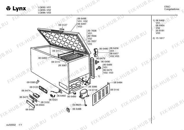 Схема №1 LG694 с изображением Ручка для холодильной камеры Bosch 00093115