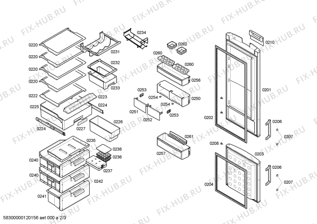 Схема №2 KG36P3F1 с изображением Люк для холодильника Siemens 00641748