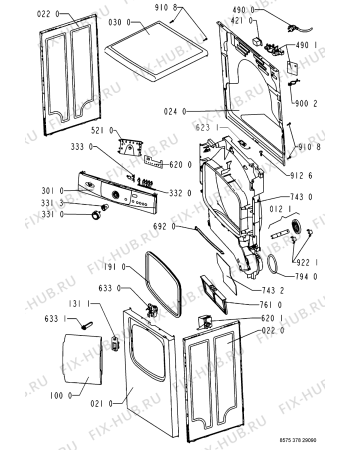 Схема №1 AWZ 3789 с изображением Дверь (люк) Whirlpool 480112100577