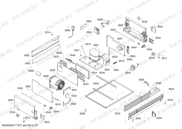 Взрыв-схема холодильника Miele CIR30M1ER1 - Схема узла 05