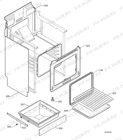 Взрыв-схема плиты (духовки) Electrolux EKM6713X - Схема узла Housing 001