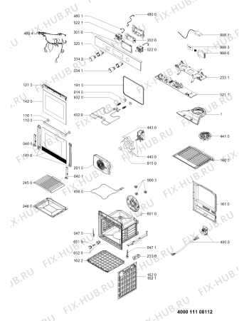 Схема №1 FA2 544 JH IX HA с изображением Кнопка для духового шкафа Whirlpool 481010893483