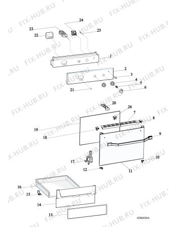 Взрыв-схема плиты (духовки) Whirlpool ACMT6631WH (F101187) - Схема узла