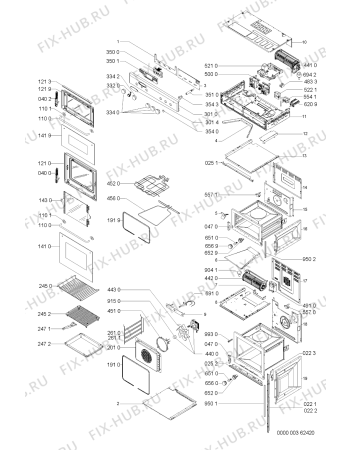 Схема №1 DO 905 AV с изображением Панель для плиты (духовки) Whirlpool 481245248162