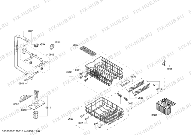 Схема №4 SR64E002RU с изображением Силовой модуль запрограммированный для посудомойки Siemens 00755251