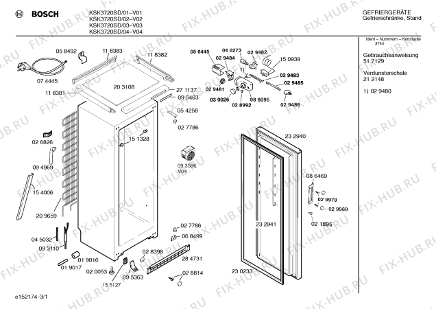 Схема №1 KSR2701GB с изображением Панель для холодильной камеры Bosch 00271137